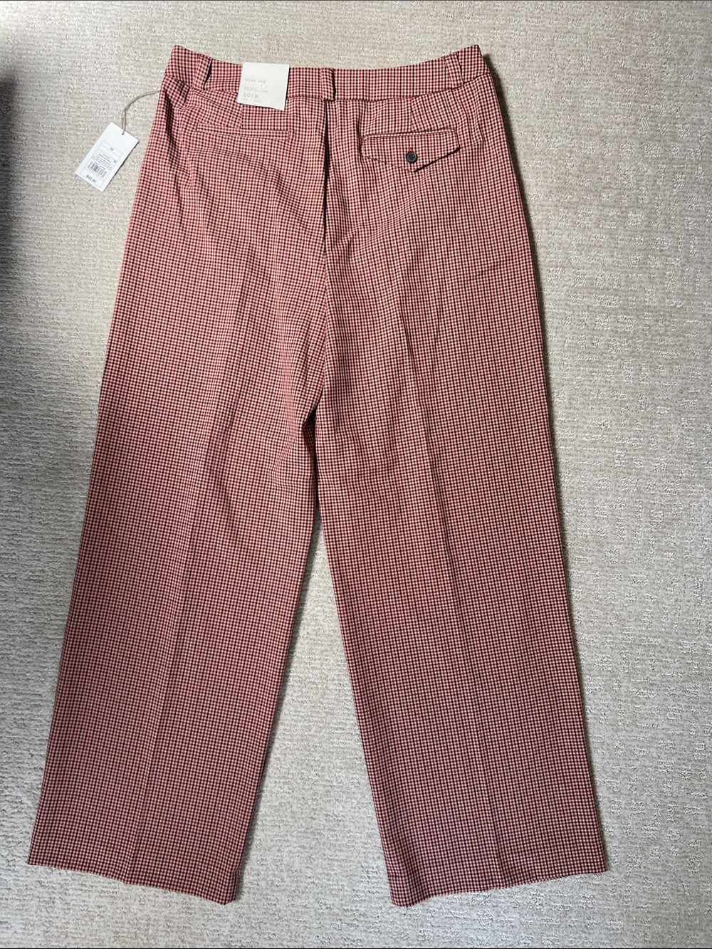 Women's Red Micro-Check Dress Pants